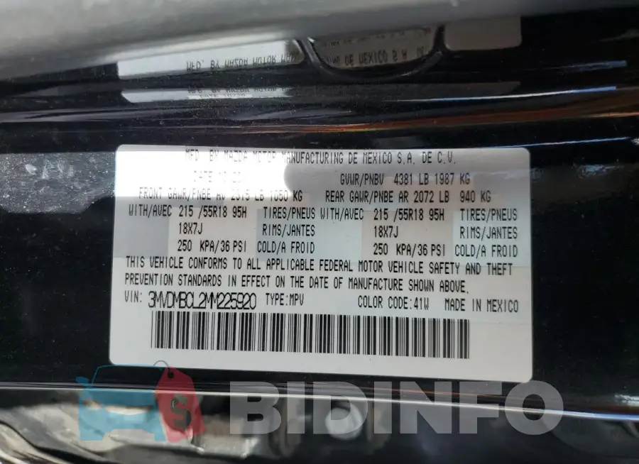 3MVDMBCL2MM225920 Photo# 13