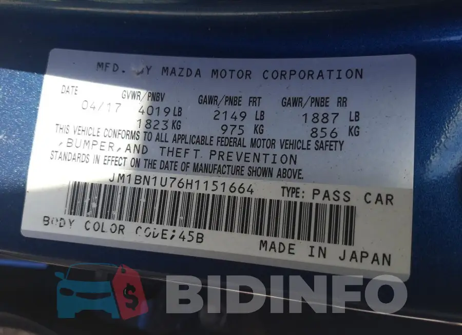 JM1BN1U76H1151664 Photo# 12