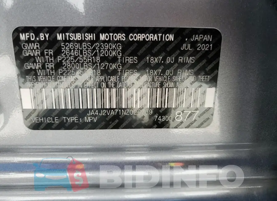 JA4J2VA71NZ026739 Photo# 13