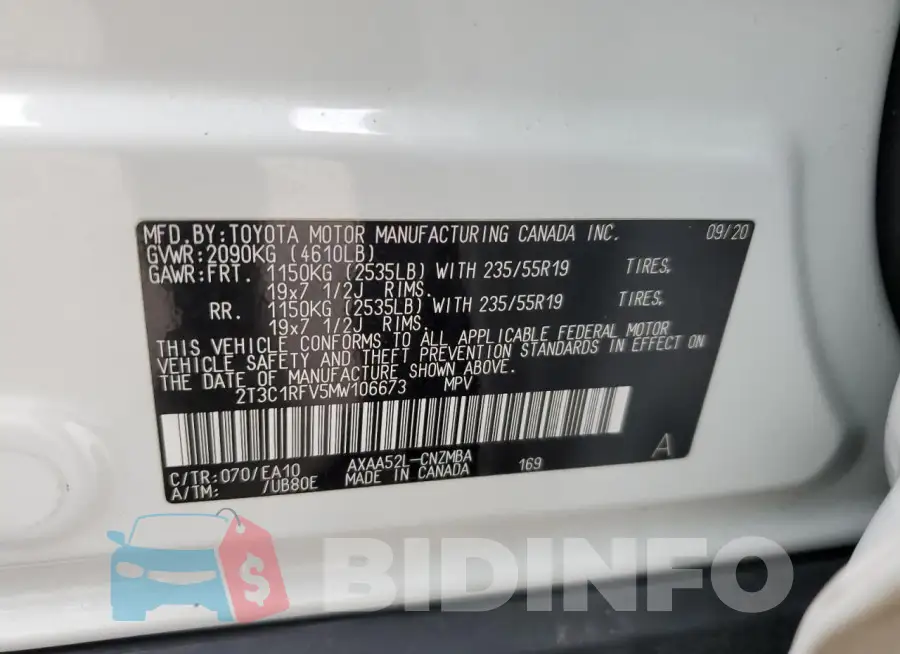 2T3C1RFV5MW106673 Photo# 13