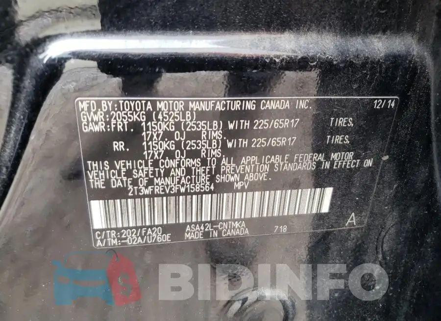 2T3WFREV3FW158564 Photo# 14