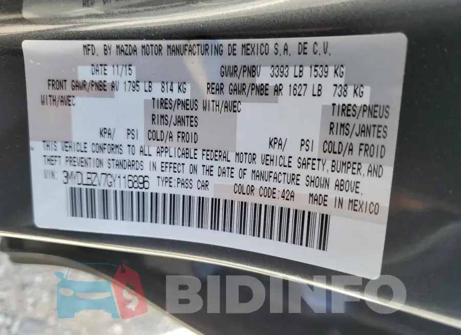 3MYDLBZV7GY116896 Photo# 12