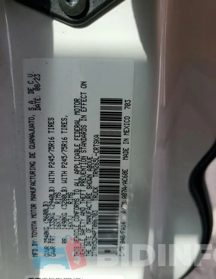 3TYRX5GN4PT086703 Photo# 12