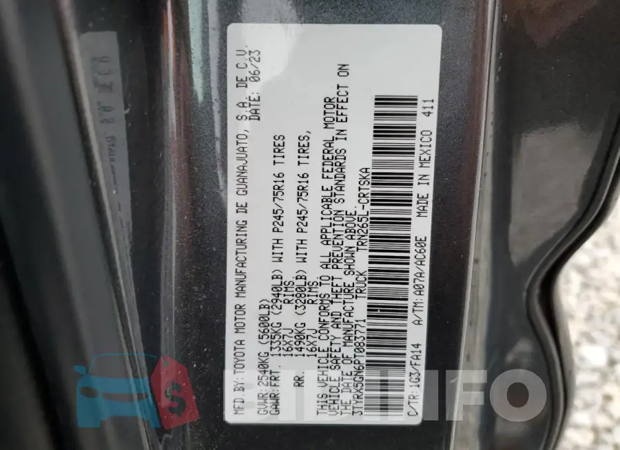 3TYRX5GN6PT083771 Photo# 12