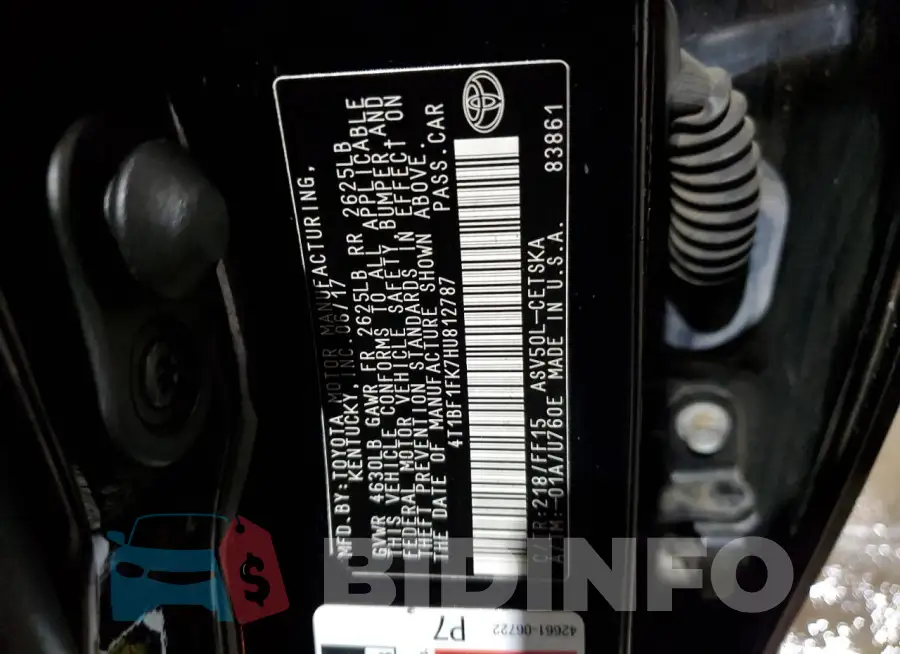4T1BF1FK7HU812787 Photo# 12