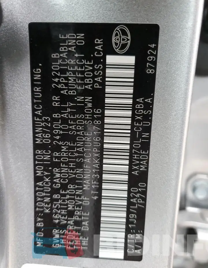 4T1F31AKXPU617816 Photo# 13