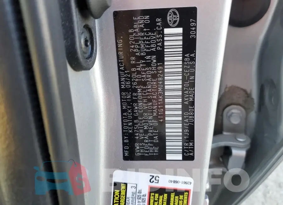 4T1G11AK3MU482491 Photo# 12