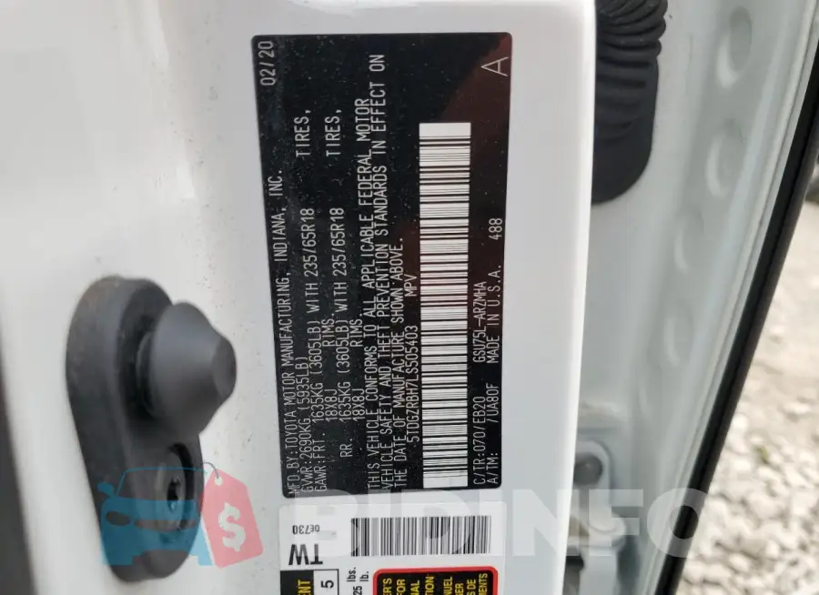 5TDGZRBH7LS505403 Photo# 14