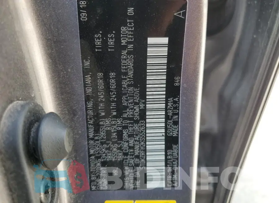 5TDKZRFH2KS552633 Photo# 14