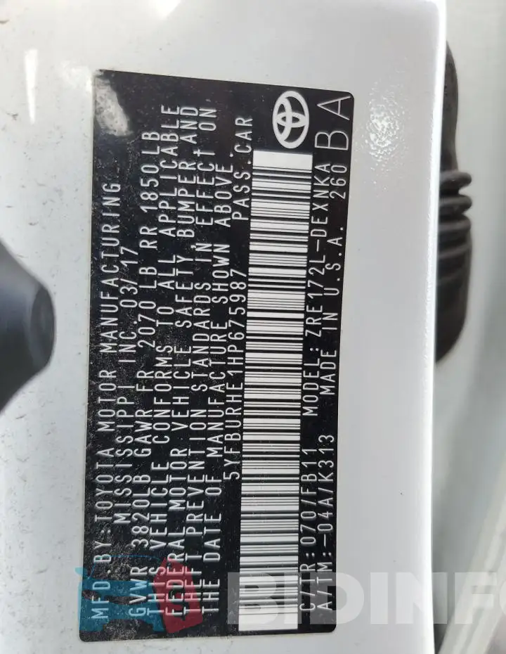 5YFBURHE1HP675987 Photo# 13
