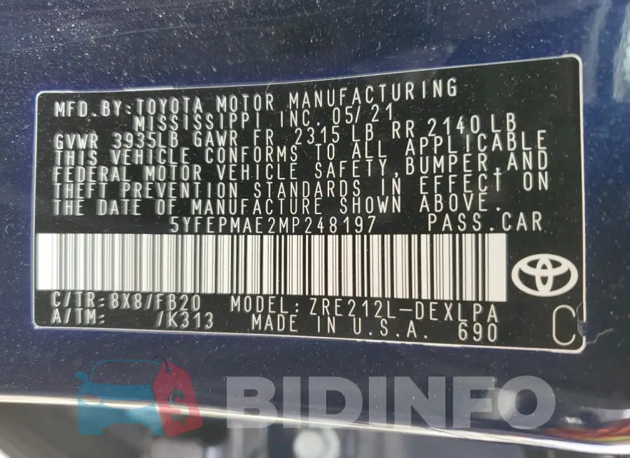 5YFEPMAE2MP248197 Photo# 12