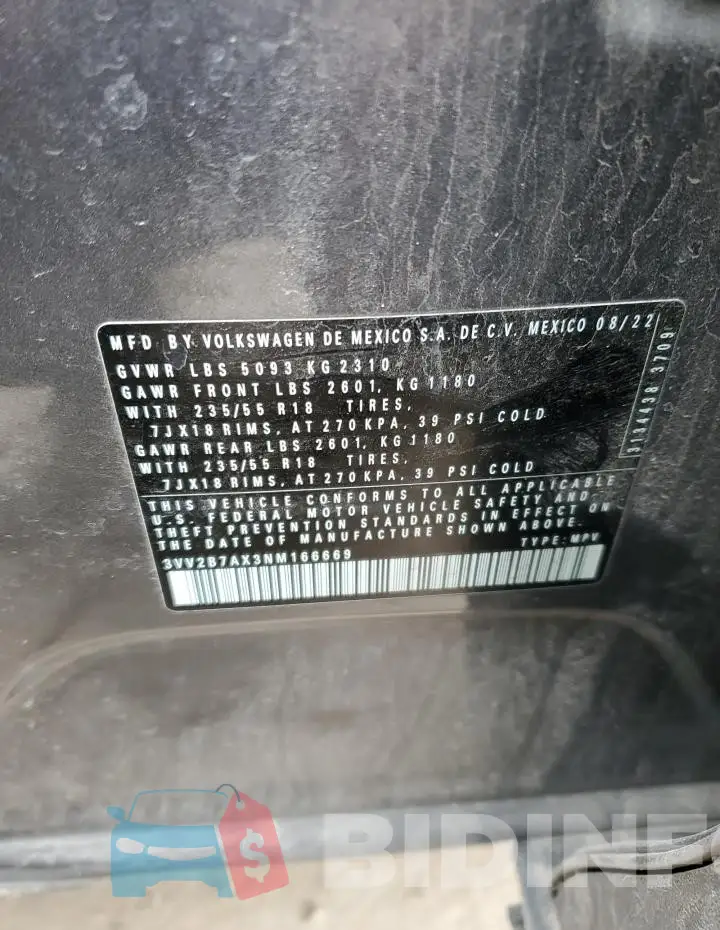 3VV2B7AX3NM166669 Photo# 12