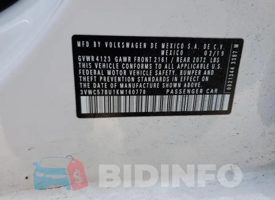 3VWC57BU1KM160778 Photo# 12