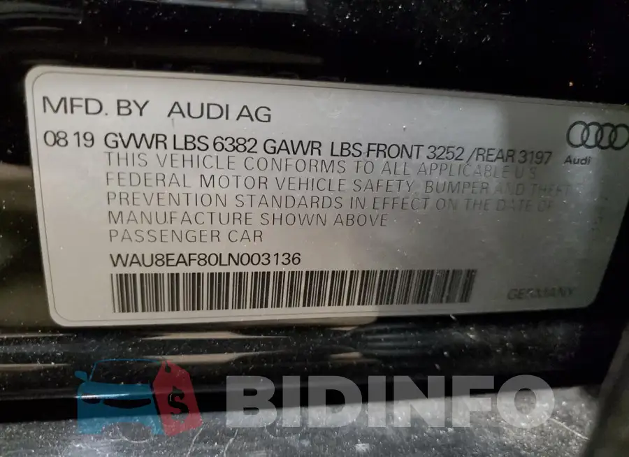 WAU8EAF80LN003136 Photo# 13