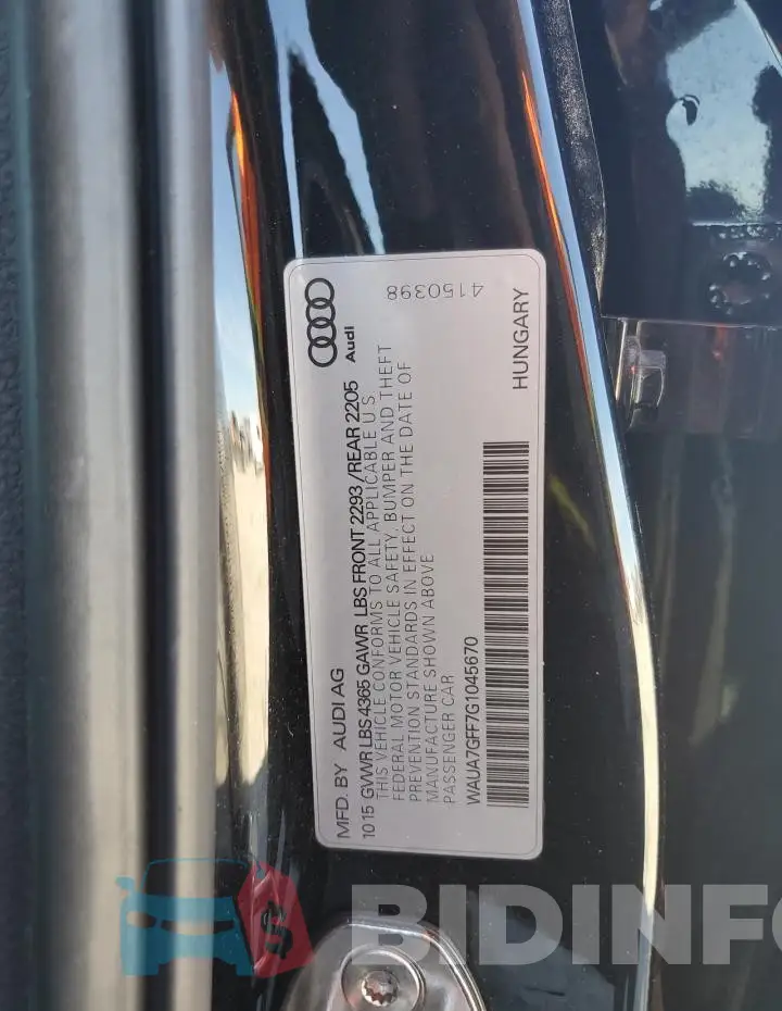 WAUA7GFF7G1045670 Photo# 12