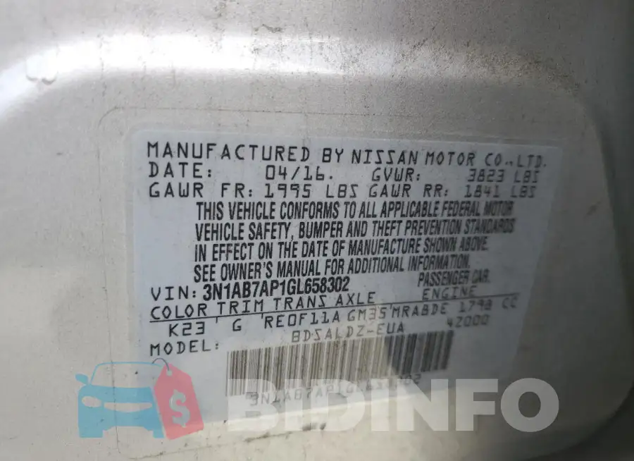 3N1AB7AP1GL658302 Photo# 12