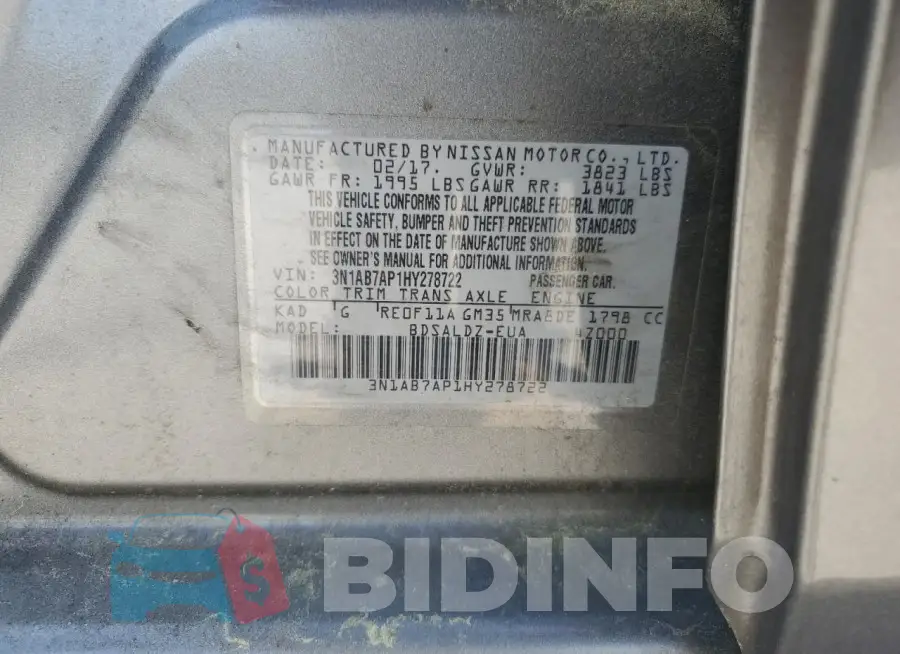 3N1AB7AP1HY278722 Photo# 13