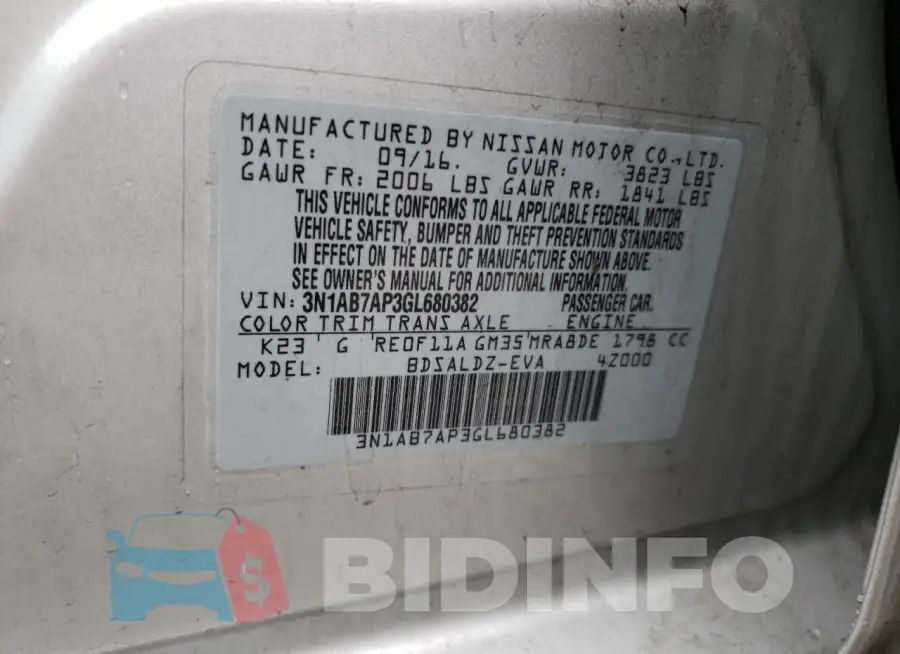 3N1AB7AP3GL680382 Photo# 12