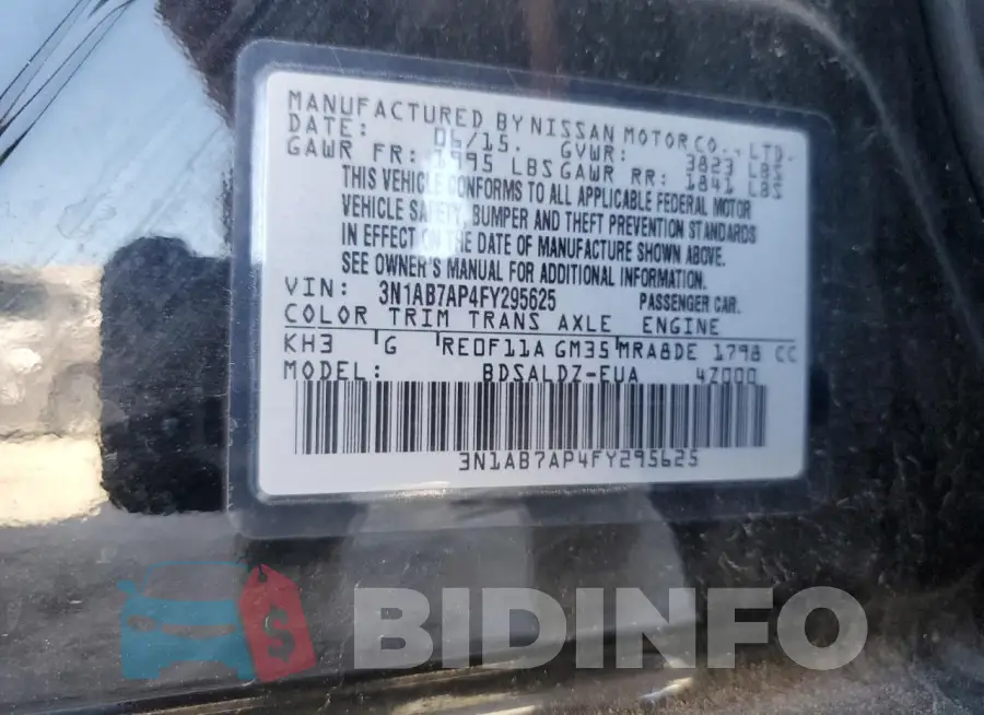 3N1AB7AP4FY295625 Photo# 12