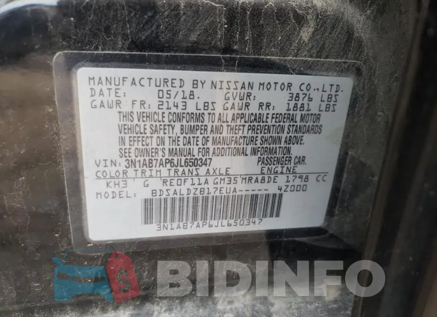 3N1AB7AP6JL650347 Photo# 12