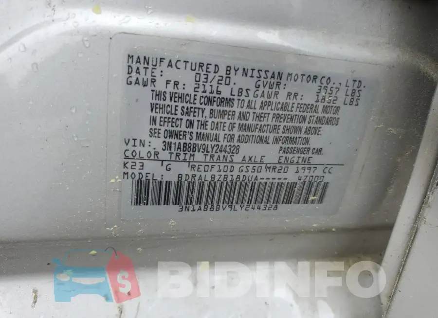 3N1AB8BV9LY244328 Photo# 12