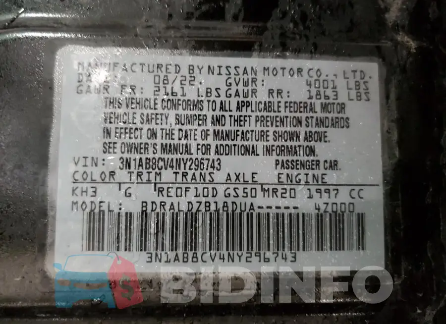 3N1AB8CV4NY296743 Photo# 13