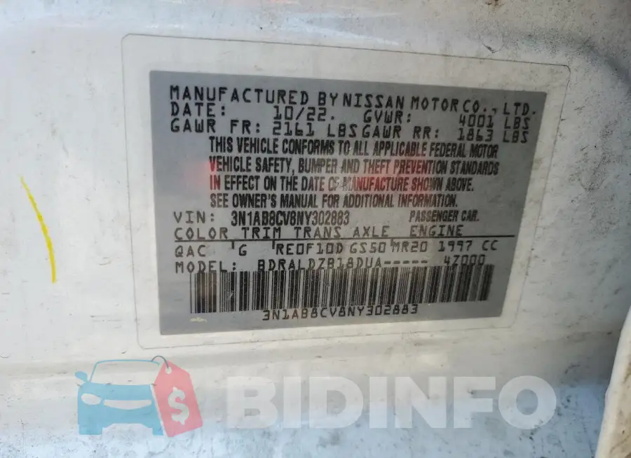 3N1AB8CV8NY302883 Photo# 12