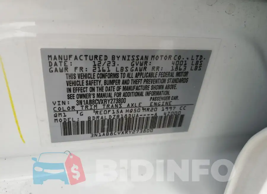 3N1AB8CVXRY273800 Photo# 12