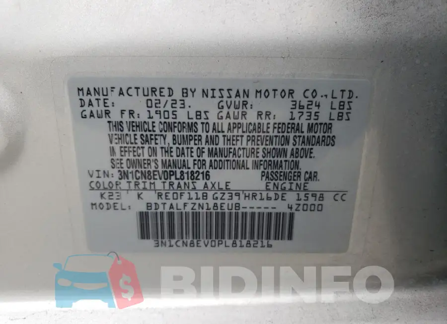 3N1CN8EV0PL818216 Photo# 12