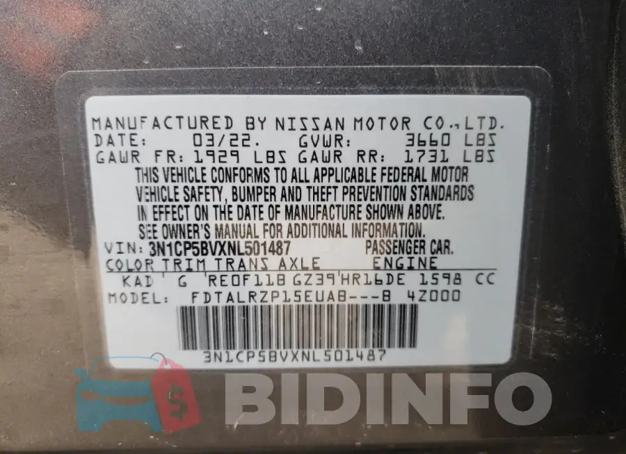 3N1CP5BVXNL501487 Photo# 14