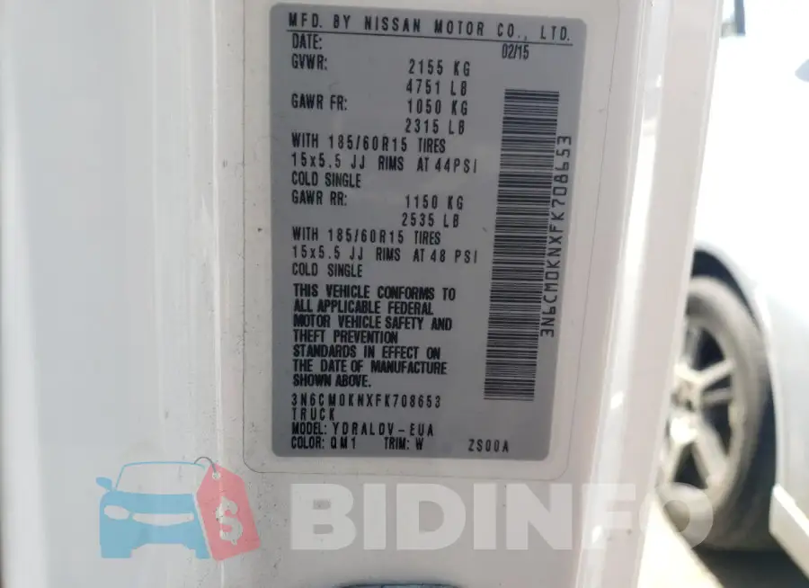 3N6CM0KNXFK708653 Photo# 13
