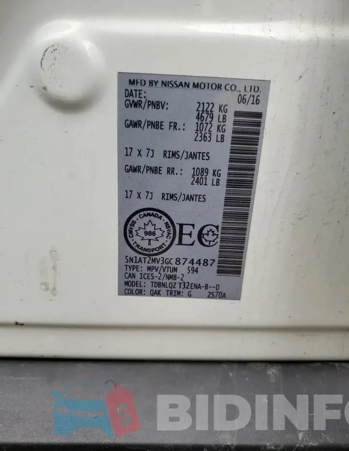 5N1AT2MV3GC874487 Photo# 14