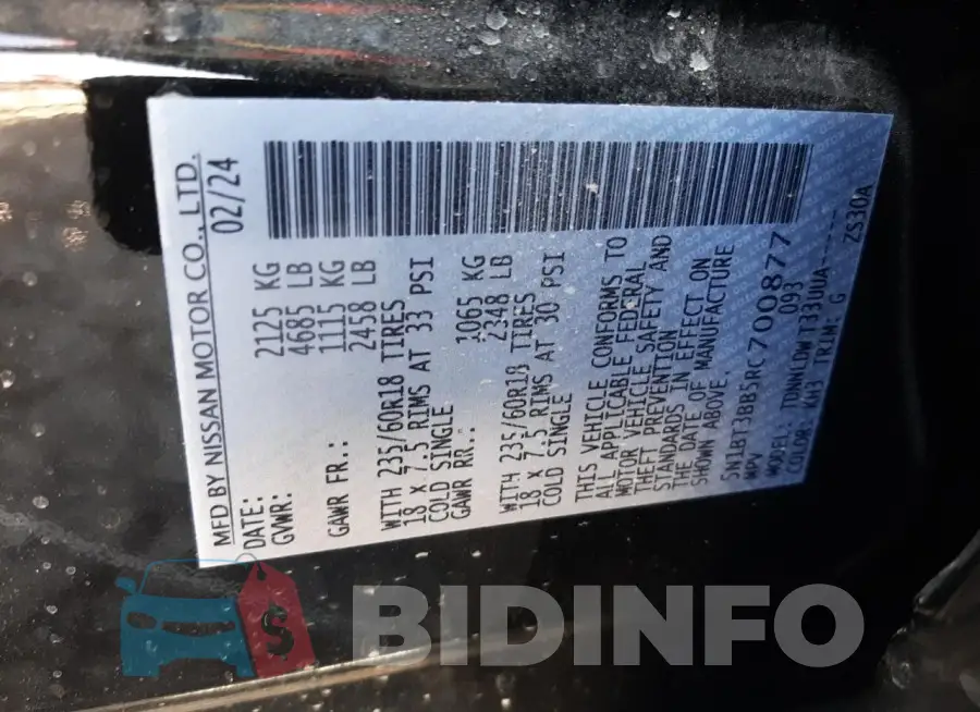 5N1BT3BB5RC700877 Photo# 12