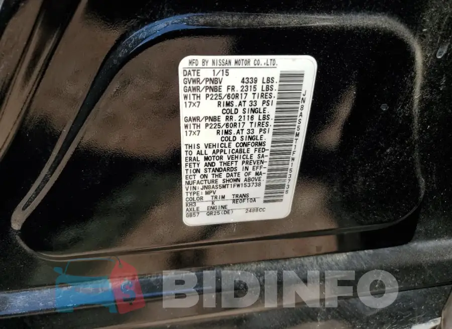 JN8AS5MT1FW153738 Photo# 13