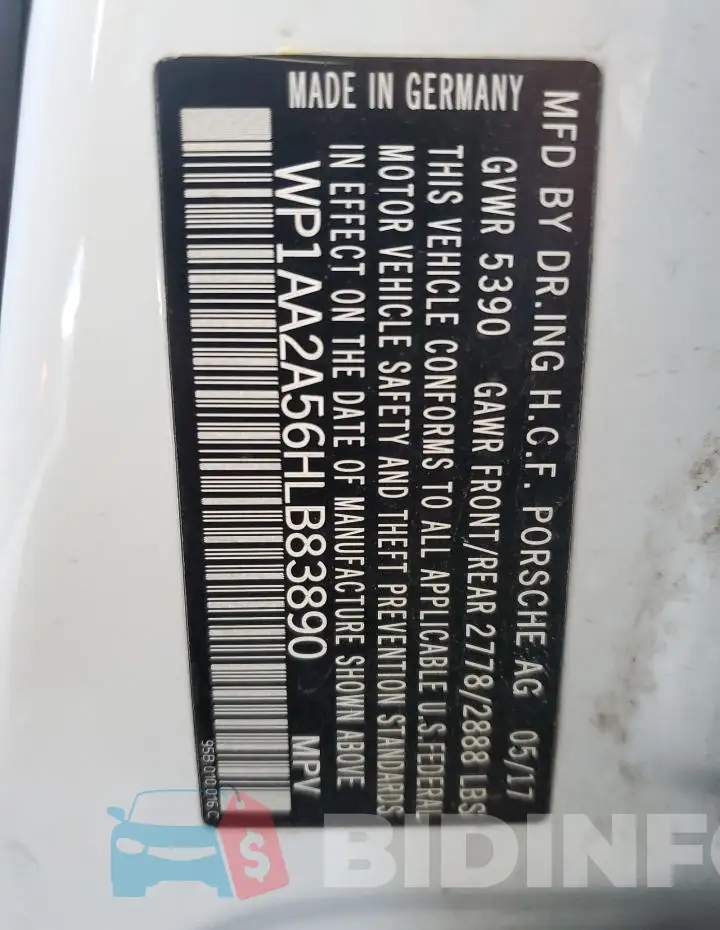 WP1AA2A56HLB83890 Photo# 13