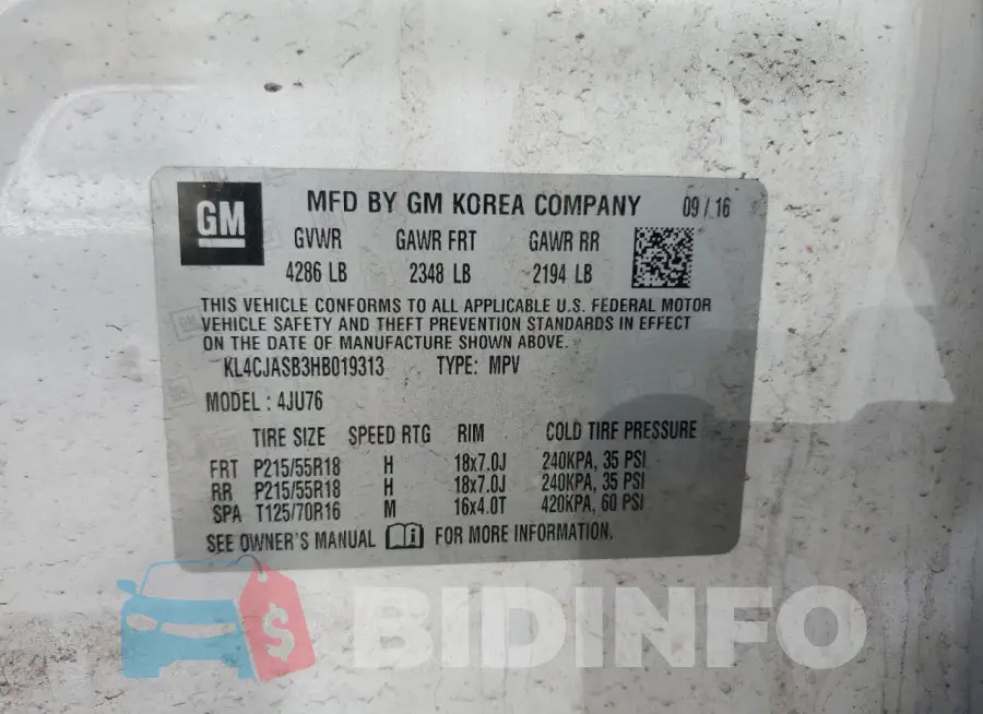 KL4CJASB3HB019313 Photo# 13