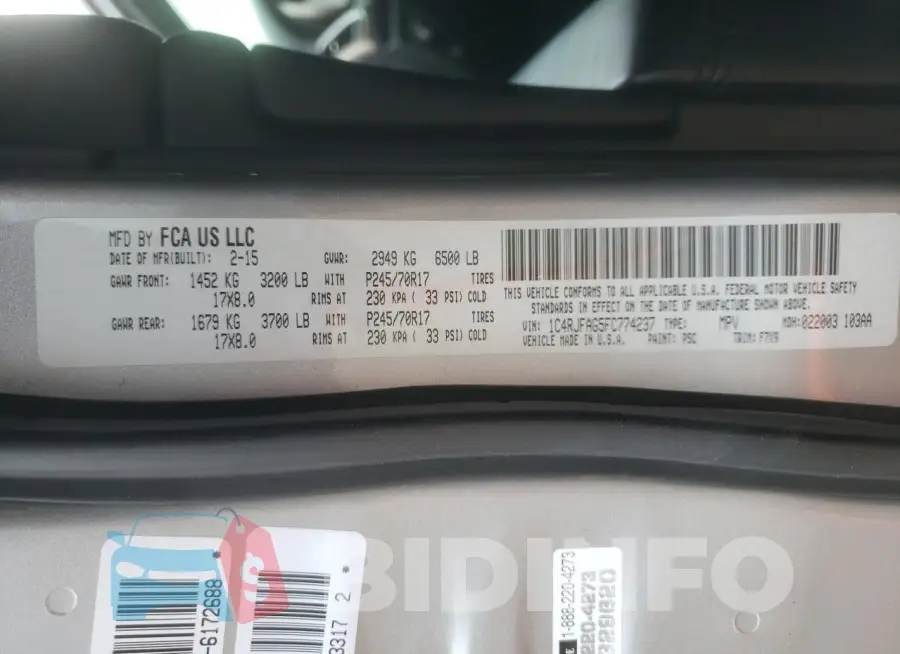 1C4RJFAG5FC774237 Photo# 14