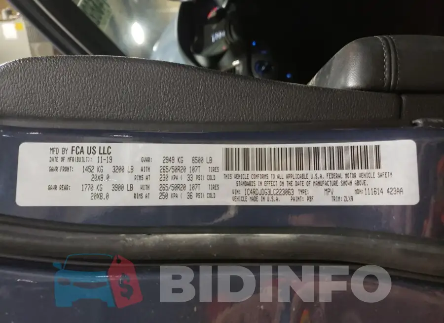 1C4RDJDG3LC223063 Photo# 13