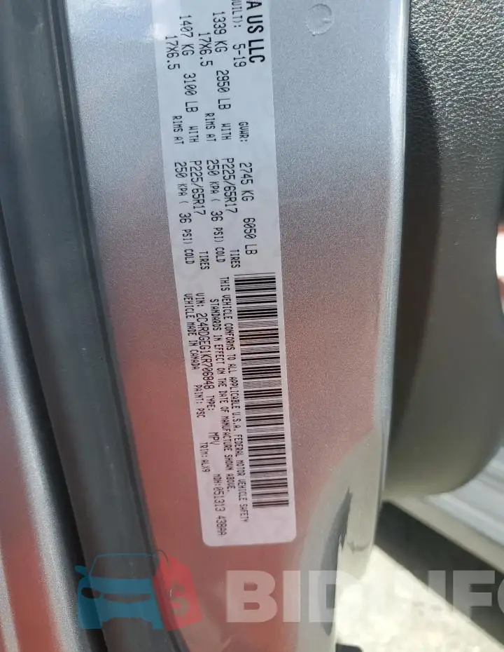 2C4RDGEG1KR706848 Photo# 12