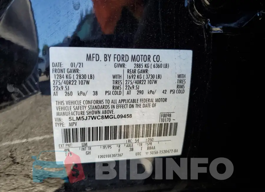 5LM5J7WC8MGL09458 Photo# 13