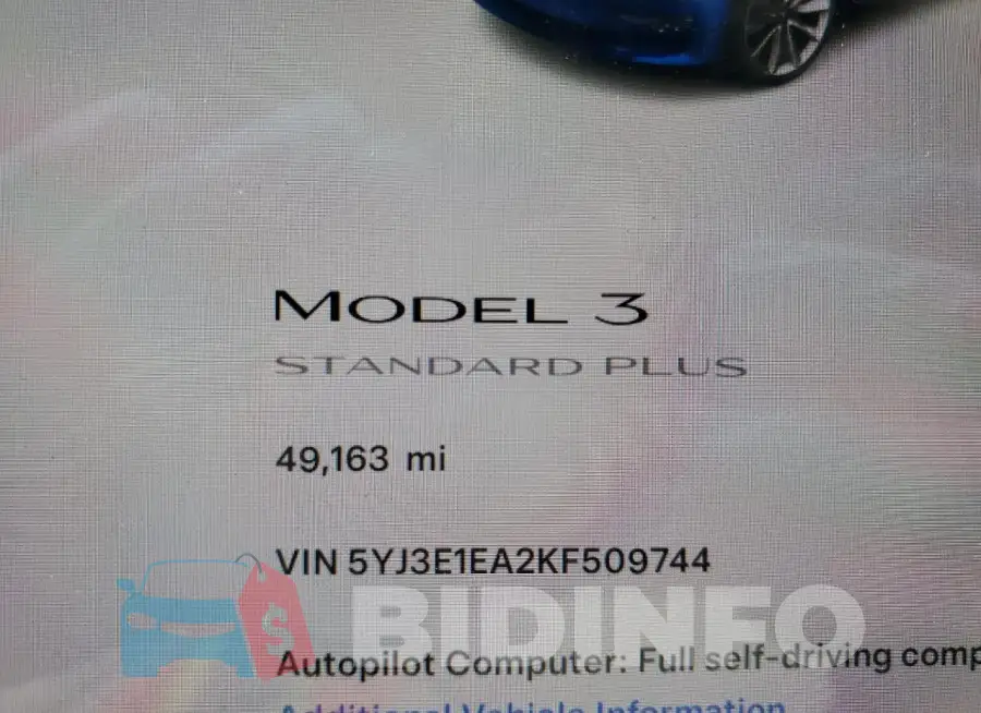 5YJ3E1EA2KF509744 Photo# 9