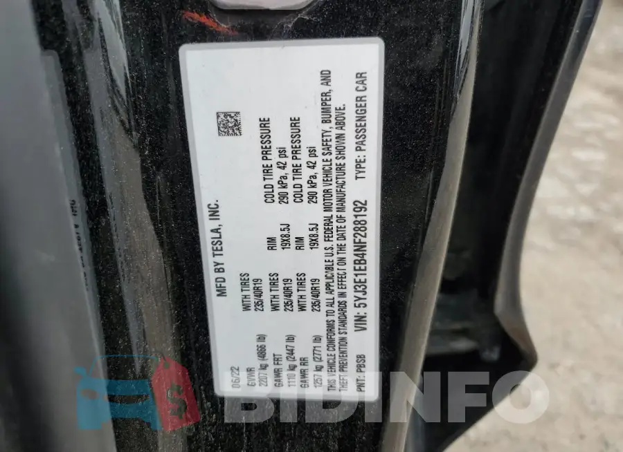 5YJ3E1EB4NF288192 Photo# 12