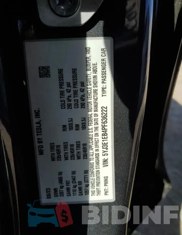 5YJ3E1EB4PF636222 Photo# 12