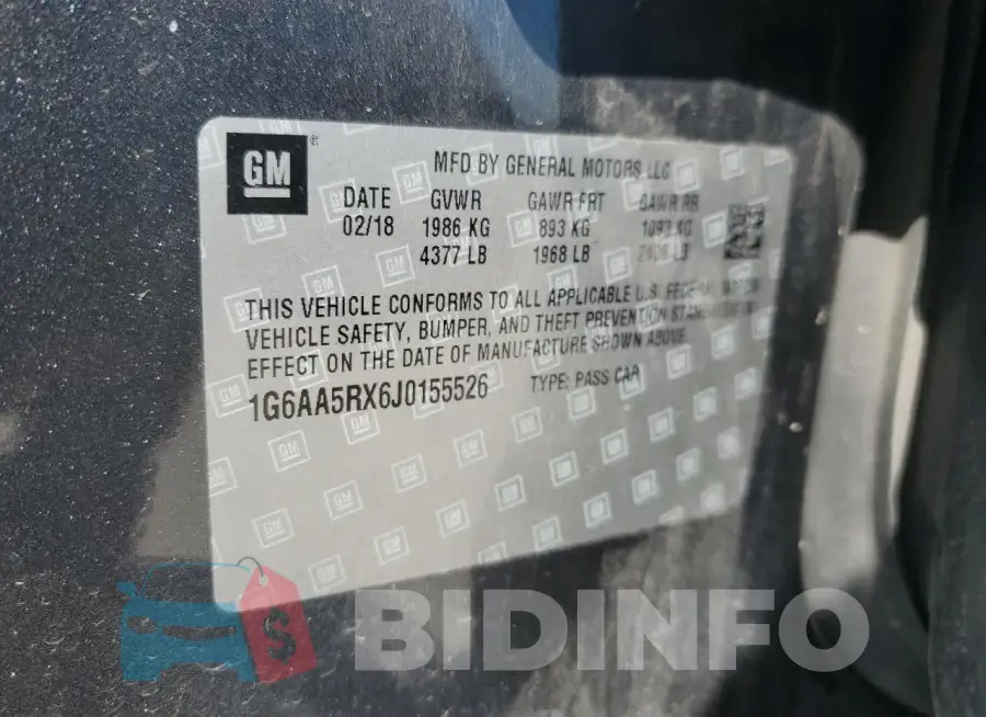 1G6AA5RX6J0155526 Photo# 12