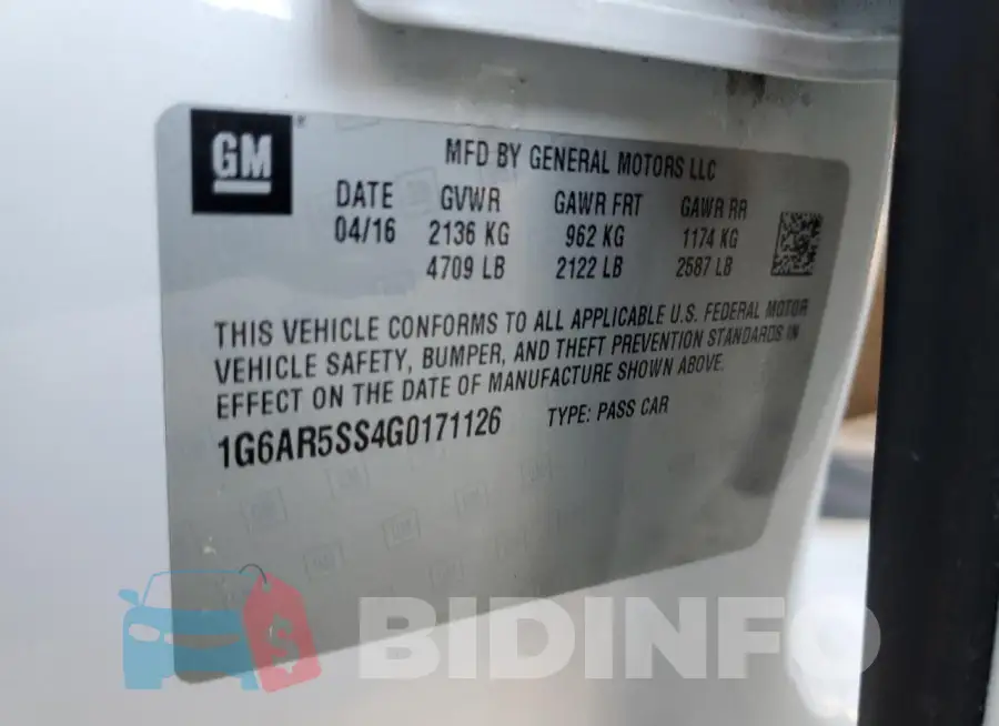 1G6AR5SS4G0171126 Photo# 13