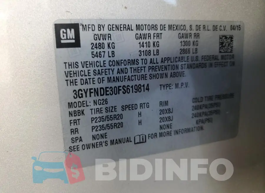 3GYFNDE30FS619814 Photo# 13