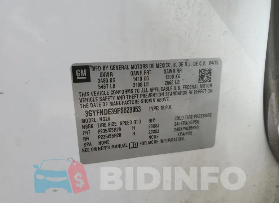 3GYFNDE39FS623053 Photo# 14