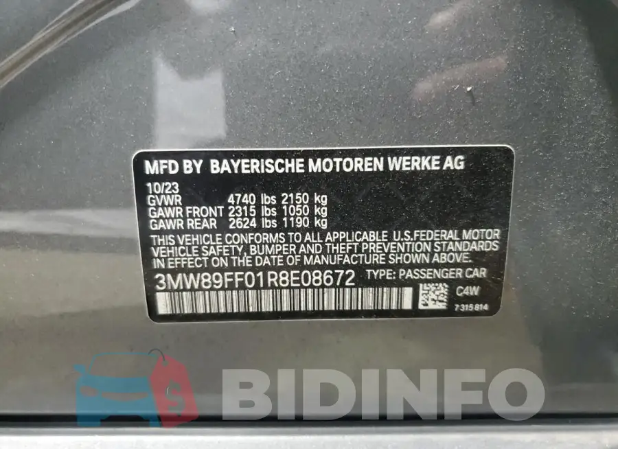 3MW89FF01R8E08672 Photo# 12