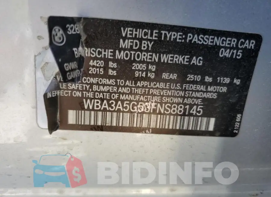 WBA3A5G53FNS88145 Photo# 12