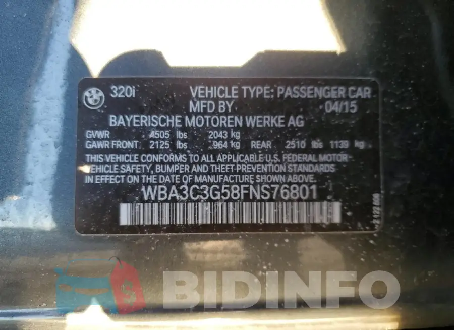 WBA3C3G58FNS76801 Photo# 12
